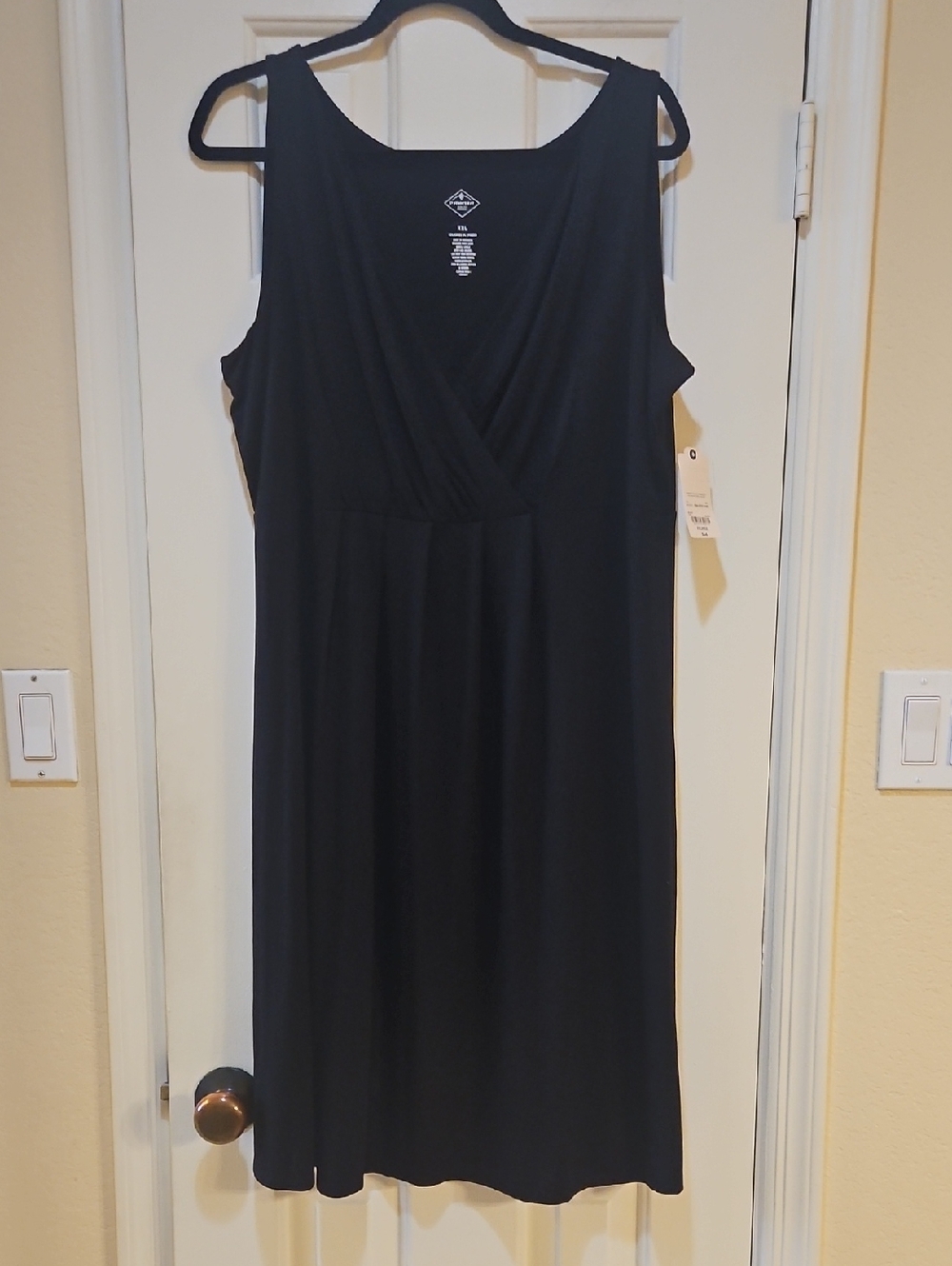 St. John's Bay Black Sleeveless Wrap-Style Midi Dress